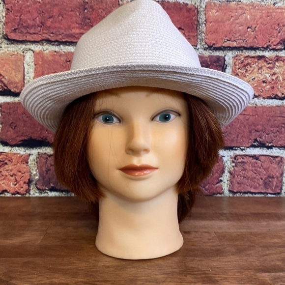 Classic Fedora Braided Hat White with Black Belt - Picture 5 of 9